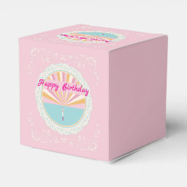 Para Regalos Caja divertida de cumpleaños, arcoíris rosa