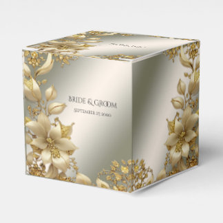Para Regalos Caja Dorada de Favor Floral