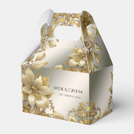 Para Regalos Caja Dorada de Favor Floral