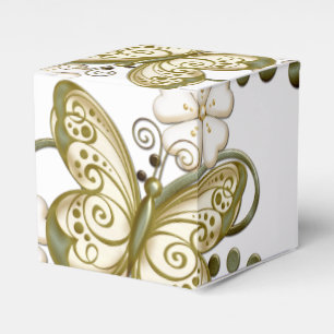 Para Regalos Caja floral del favor del cubo de las mariposas