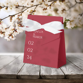 Para Regalos Caja minimalista de favor de boda color rojo carme