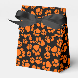 Para Regalos Caja Naranja-y-Negra del favor de la impresión de