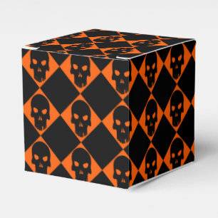 Para Regalos Caja negra del favor del cráneo de Halloween