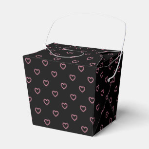 Para Regalos Caja negra y rosada del favor del modelo de lunar