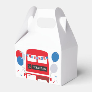 Para Regalos Caja personalizada autobús rojo del favor de