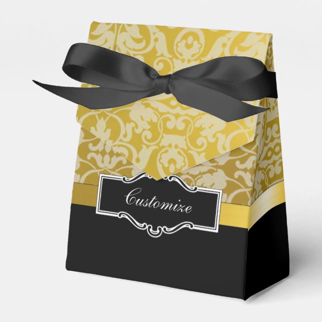 Para Regalos Caja personalizada de favoritos de oro y negro (Front Side)