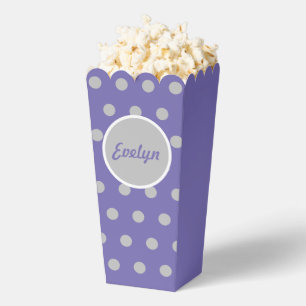 Para Regalos Caja personalizada de palomitas de polka (Lavanda)