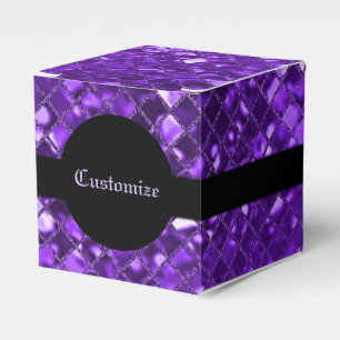 Para Regalos Caja púrpura chispeante del favor del cubo del