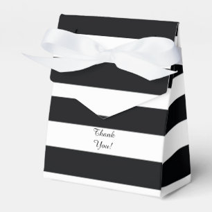 Para Regalos Caja rayada blanca negra moderna del favor