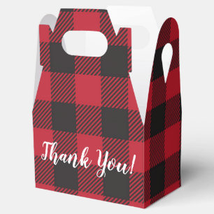 Para Regalos Caja roja del favor de la tela escocesa del búfal