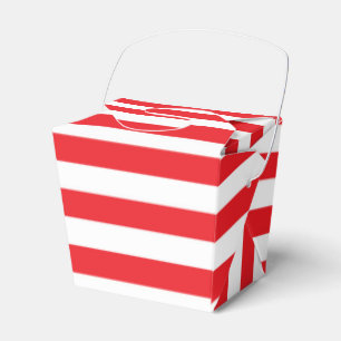 Para Regalos Caja roja y blanca del favor de las rayas
