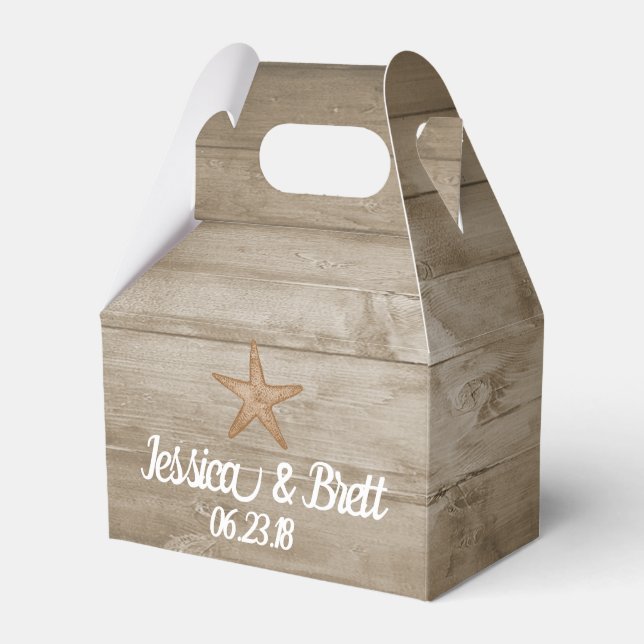 Para Regalos Caja Rustic Beach Gable Favor (Front Side)