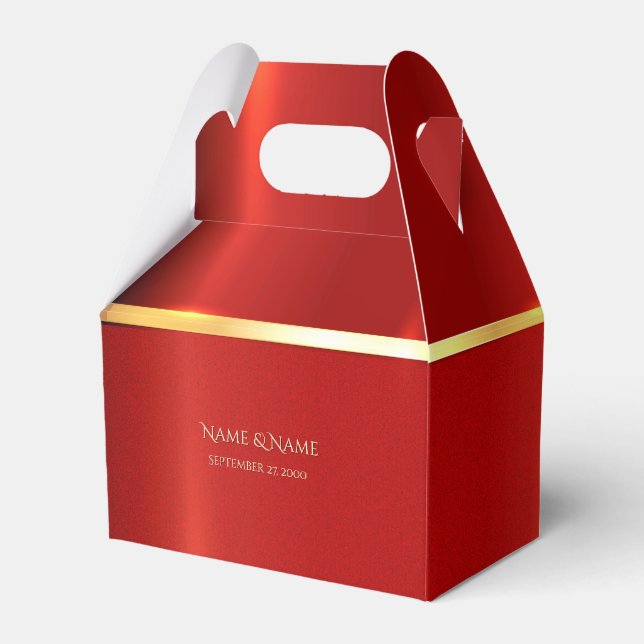 Para Regalos Caja simple de favores rojos (Front Side)