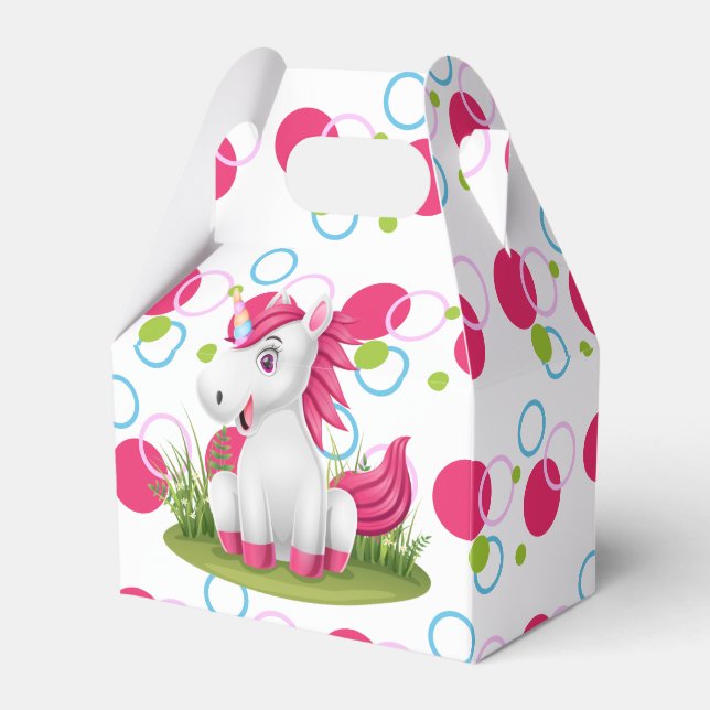 Para Regalos Caja Unicornio de Favor de Cumpleaños con Mensaje  (Front Side)