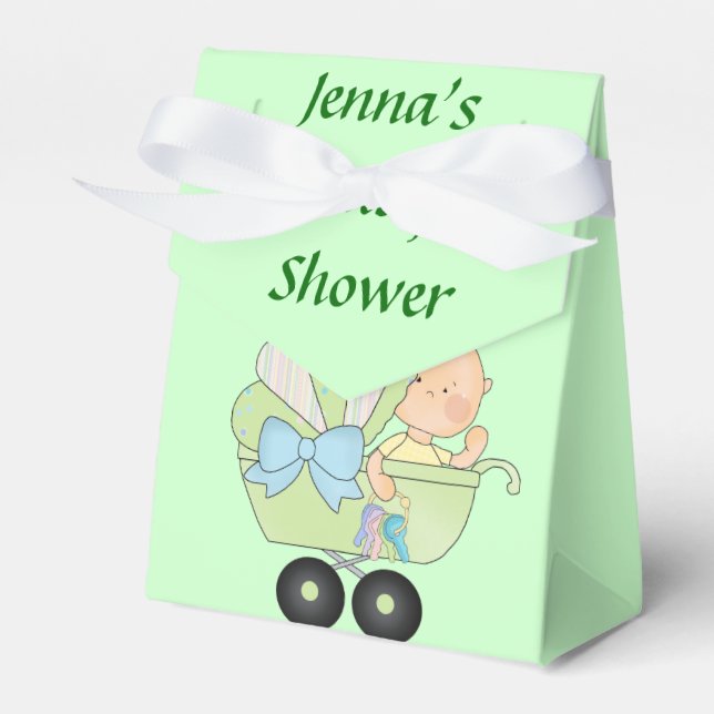 Para Regalos Caja verde de Baby Shower Favorito (Front Side)