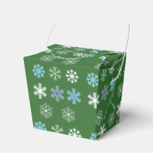 Para Regalos Caja Verde De Favor De Copo De Nieve