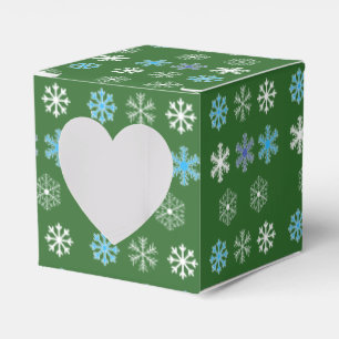 Para Regalos Caja Verde De Favor De Copo De Nieve