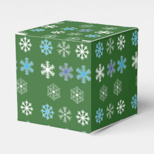 Para Regalos Caja Verde De Favor De Copo De Nieve