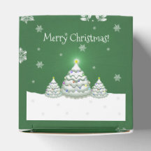 Caja Verde de Favor del Árbol de Navidad