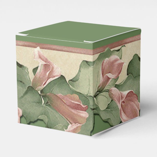 Para Regalos Caja Verde de Favor Floral (Costado Anverso)