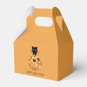 Para Regalos Calabaza de Halloween Caja de Favor del Gato Negro
