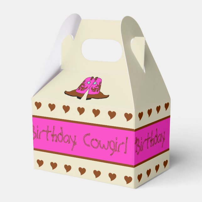 Para Regalos Campaña rosada Chica Occidental Boots Caja de Rega (Front Side)