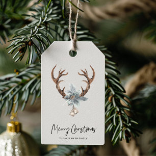 Para Regalos Canales de invierno Deer Wreath Etiquetas de regal