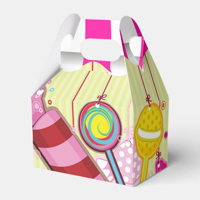 Para Regalos Candy land Birthday Party caja de favores (Front Side)