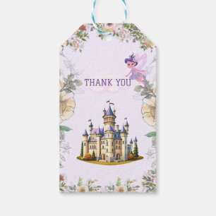 Para Regalos Castillo púrpura Testigo Fairytale etiquetas de ag