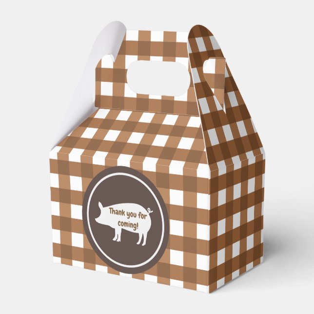 Para Regalos Cerdo asado caja de agradecimiento fiesta (Front Side)