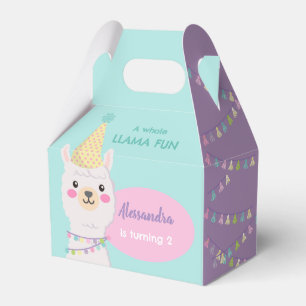 Para Regalos Chic caja de favores de llama de color pastel
