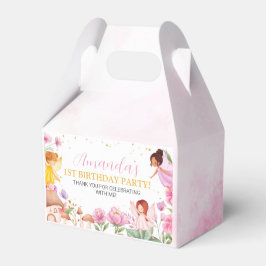 Para Regalos Chica de hadas florales rosadas Caja de Favor de C
