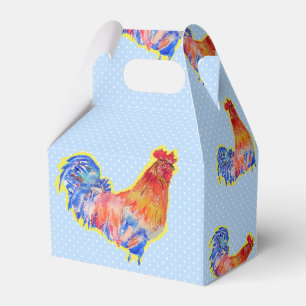 Para Regalos Chicken Rooster Niños Azules Caja de Favor de Past