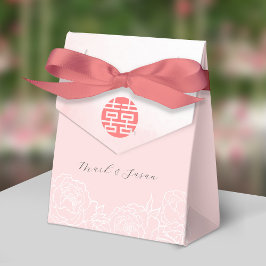 Para Regalos Chinas acuarelas Peonies caja de favores de boda