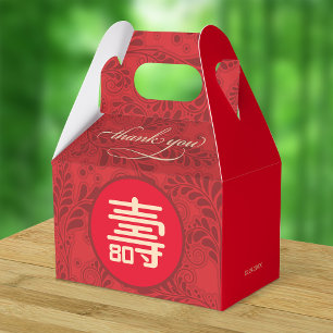 Para Regalos Chino 80 Caja de Favor de Cumpleaños de Longevidad