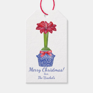 Para Regalos Chinoiserie Amaryllis, Navidades Etiquetas de Rega