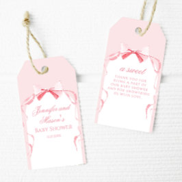 Para Regalos Cinta rosa de la proa bebé ducha gracias etiquetas