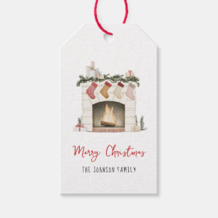 Para Regalos Colores de agua Boho Chimenea con medias Etiquetas