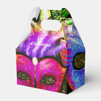 Para Regalos Colorido Mardi Gras Máscaras Caja de Favor de Horm