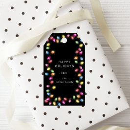 Para Regalos Coloridos Navidades Luces Etiquetas de regalo Mono