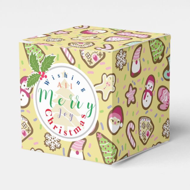 Para Regalos Cookies Navidades Caja de Favor Amarilla (Costado Anverso)