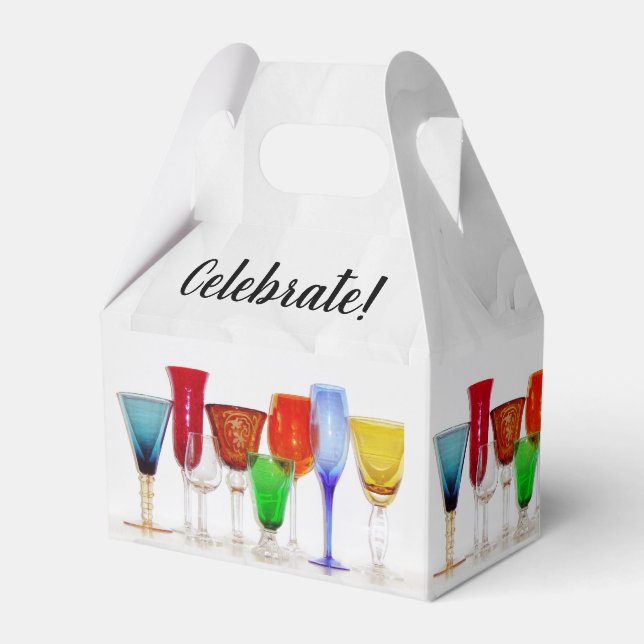Para Regalos Copas de Vino "¡Celebra!" Caja de Regalo (Front Side)