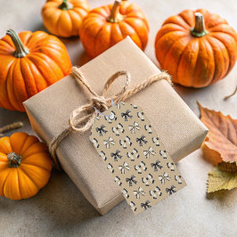 Para Regalos Coquette Beige Bows Etiquetas de regalo de Hallowe