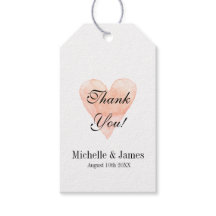 Coral rosa corazón boda gracias favores etiquetas 