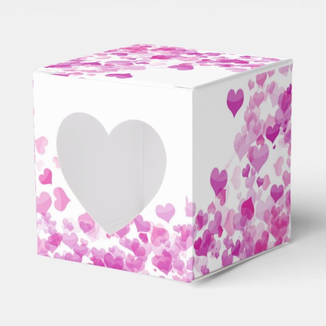 Para Regalos Corazón rosa flotante Caja de favores (Anverso)