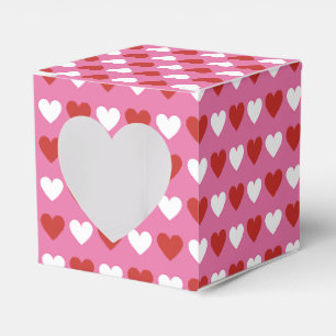 Para Regalos Corazones rojos y blancos de Moda corta en caja de