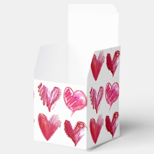 Para Regalos Corazones rosados rojos 4 caja de papel (Abierto)