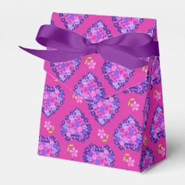 Para Regalos Corazones y flores de bonito magenta caja de favor