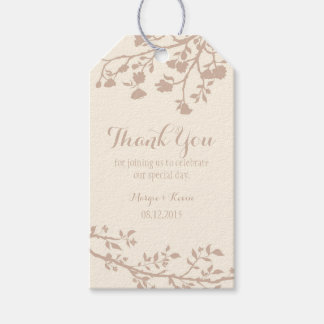 Para Regalos Cream Ivory Brown Flower Boda Gracias Etiquetas