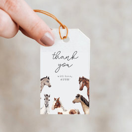 Para Regalos Cumpleaños de Caballos Gracias Etiquetas de Regalo